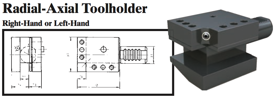 VDI Radial-Axial Toolholder (Left Hand) - Part #: CNC86 36.5032L - A1 Tooling