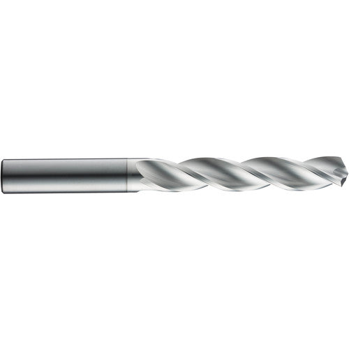 11.8 mm Dia. × 12 mm Shank × 40 mm Flute Length × 102 mm OAL, 3xD, 124°, Uncoated, 3 Flute, External, Round Solid Carbide Drill - Exact Industrial Supply