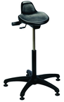 Sit Stand - 14" Soft Polyurethane, Contoured, Tilting Seat,  27" Dia.-Stable 5 Star Base with Heavy Duty Stationary Glides, Seat height 20"-30" - A1 Tooling