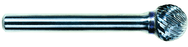 1/4 EdgeHog Spherical Carbide Bur SD-1L6 Standard Alt Diamond (Double) 6" Shk Lgth - A1 Tooling