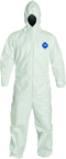 Tyvek® White Zip Up Coveralls w/ Attached Hood & Elastic Wrists - Medium (case of 25) - A1 Tooling