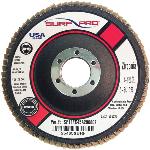 ‎4 1/2″ × 5/8″-11-40 Grit - Ceramic Coated Abrasive - Flap Disc - A1 Tooling