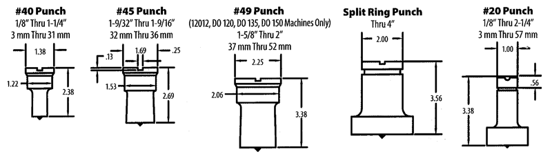 020000 No. 40 9/32 x 3/4 Oval Punch - A1 Tooling