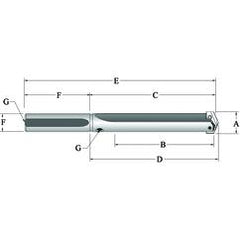 25005S-075L-T-A® Spade Blade Holder - Straight Flute- Series 0.5 - A1 Tooling