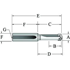 22000S-075L Spade Blade Holder - Straight Flute- Series 0 - A1 Tooling