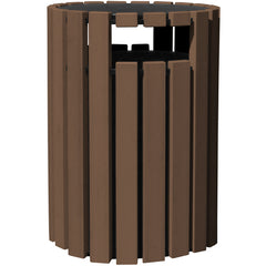 Trash Receptical Poly Rain Cap Round 33 Gal-Brown - Exact Industrial Supply