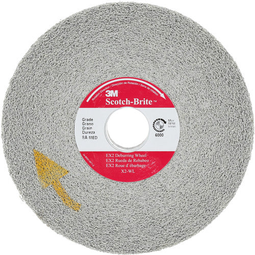 Scotch-Brite EX2 Deburring Wheel X2-WL 8A Medium 6″ × 7/8″ × 1″ Restricted