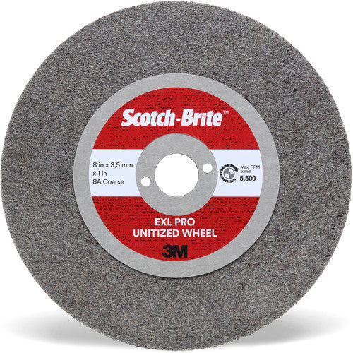 Scotch-Brite EXL PRO Unitized Wheel EX-UW 8A Coarse 3″ × 4.5 mm × 3/8″