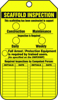 Scaffold Tag, Scaffold Inspection (Checklist)/Key Responsibility, 25/Pk, Plastic - A1 Tooling