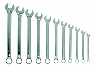 Snap-On/Williams Fractional Combination Wrench Set -- 11 Pieces; 12PT Satin Chrome; Includes Sizes: 3/8; 7/16; 1/2; 9/16; 5/8; 11/16; 3/4; 13/16; 7/8; 15/16; 1" - A1 Tooling