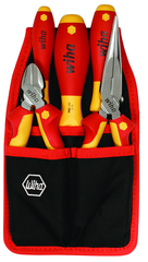 5 Piece - Insulated Belt Pack Pouch Set with 6.3" Diagonal Cutters; 8" Long Nose Pliers; Slotted 3.0; 4.5 and Phillips # 2 Screwdrivers in Belt Pack Pouch - A1 Tooling