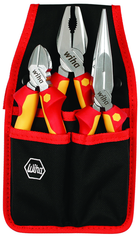 3 Piece - Insulated Belt Pack Pouch Set with 6.3" Diagonal Cutters; 8" Long Nose Pliers; 8" Combination Pliers in Belt Pack Pouch - A1 Tooling