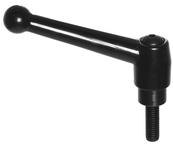 70551, Clamp Lever Size 5 Zinc Ball Style with Steel Stud Insert 1/2-13 x 1.57, Screw and Spring - A1 Tooling