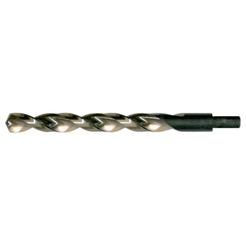 7/16 RHS / RHC HSS 135 Degree Split Point Heavy Duty Parabolic Jobber Length Drill - Black & Gold - Exact Industrial Supply