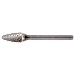 SF-1 Double Cut Solid Carbide Bur-Round Nose Tree Shape - A1 Tooling