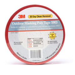 3M Outdoor Masking Poly Tape 5903 Red 48 mm × 54.8 m 7.5 mil Individually Wrapped Conveniently Packaged - A1 Tooling