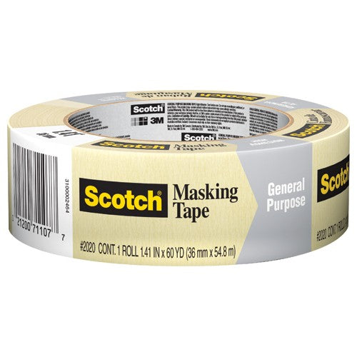 ‎Scotch Contractor Grade Masking Tape 2020-36AP 1.41″ × 60.1 yd (36mm × 55m) - A1 Tooling