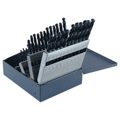 ‎1mm-5.9mm RHS / RHC HSS 118 Degree Radial Point CLE-MAX™ Jobber Length Drill Set - Steam Oxide - Exact Industrial Supply