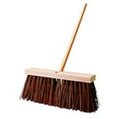 Street Broom, Hardwood Block, Palmyra Fill - Wide flared ends - Tapered handle holes - A1 Tooling