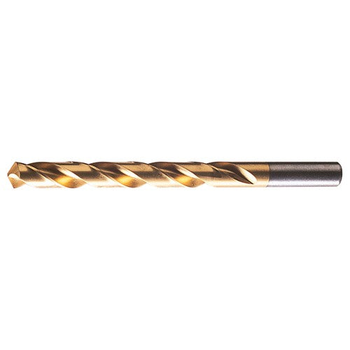 #12 RHS / RHC HSS 118 Degree Radial Point General Purpose Jobber Length Drill - TiN - Exact Industrial Supply