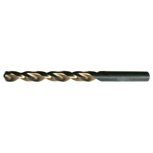 #11 RHS / RHC HSS 135 Degree Split Point Heavy Duty Parabolic Jobber Length Drill - Black & Gold - Exact Industrial Supply