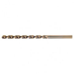 #10 RHS / RHC HSS-CO 8% (M42) 135 Degree Split Point Q-Cobalt Wide Land Parabolic Taper Length Drill - Straw / Gold Oxide - A1 Tooling