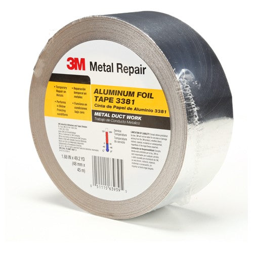 48 mm × 45 m 2.7 mil Foil Tape Silver Alt Mfg # 63939 - A1 Tooling