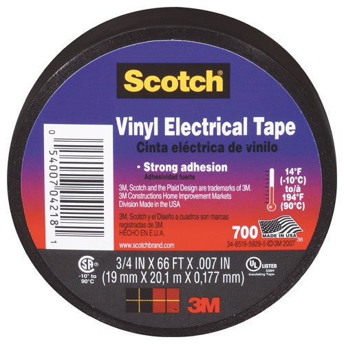 ‎24413-BA-6 Scotch(R) 700 Vinyl Electrical T(19 mm × 20,1 m × 0,18 m Alt Mfg # 21143 - A1 Tooling