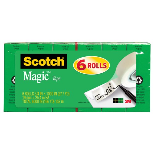 Scotch Magic Tape 810K6 6 rolls of 3/4″ × 1000″ - A1 Tooling