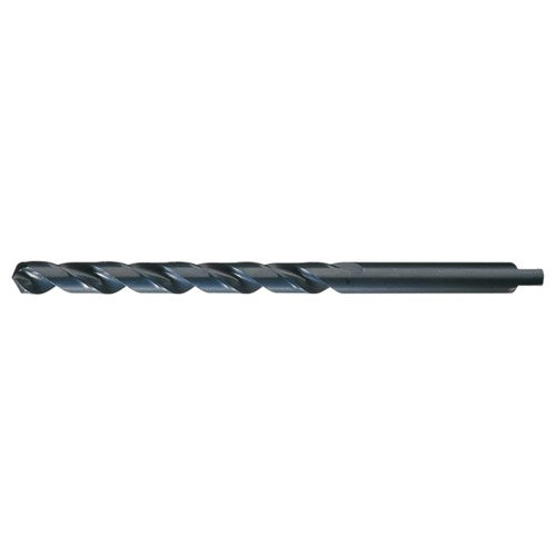 21/64 RHS / RHC HSS 118 Degree Radial Point Automotive Tanged Shank Style Taper Length Drill - Steam Oxide - Exact Industrial Supply