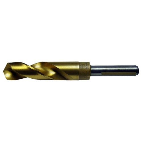 3/4 RHS / RHC HSS-CO 8% (M42) 118 Degree Split Point 1/2″ Reduced Shank Silver & Deming Drill - TiN - Exact Industrial Supply