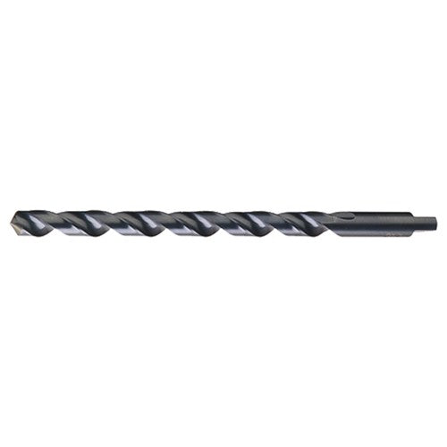 5/8 RHS / RHC HSS 118 Degree Notched Point Heavy Duty Taper Length with Automotive Tanged Shank Drill - Steam Oxide - Exact Industrial Supply