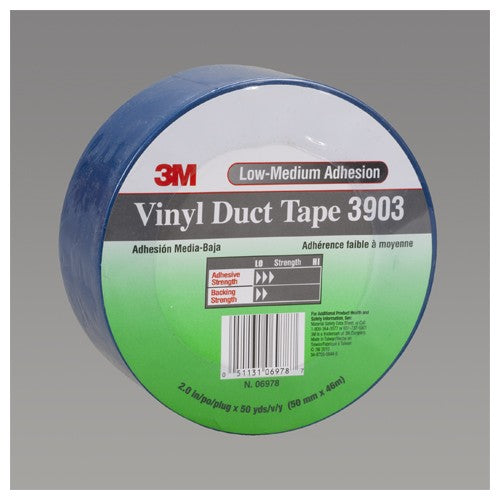 3M Vinyl Duct Tape 3903 Blue 2″ × 50 yd 6.5 mil 2 Individually Wrapped Conveniently Packaged - A1 Tooling