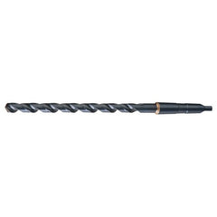 5/8 RHS / RHC HSS 118 Degree Notched Point Heavy Duty Extra Length Taper Shank Drill - Steam Oxide - Exact Industrial Supply