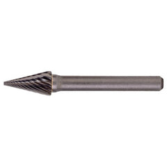 SM-3 Standard Cut Solid Carbide Bur-Pointed Cone Shape - Exact Industrial Supply