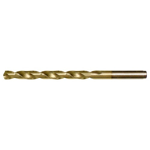 #12 RHS / RHC HSS-CO 8% (M42) 135 Degree Split Point Heavy Duty Cobalt Drill - TiN - Exact Industrial Supply