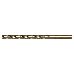 #1 RHS / RHC HSS-CO 8% (M42) 135 Degree Split Point Cobalt Heavy Duty Jobber Length Drill - Straw / Gold Oxide - Exact Industrial Supply