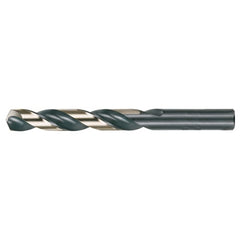 #1 RHS / RHC HSS 135 Degree Split Point Heavy Duty Jobber Length Drill - Black & Gold - Exact Industrial Supply