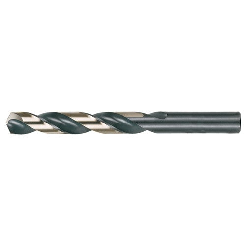 #12 RHS / RHC HSS 135 Degree Split Point Heavy Duty Jobber Length Drill - Black & Gold - Exact Industrial Supply