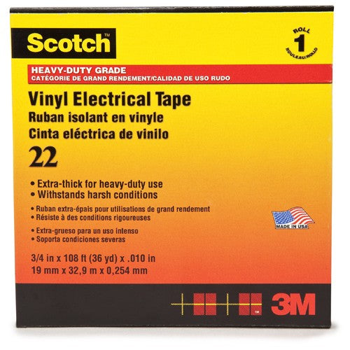 Scotch Vinyl Electrical Tape 22 1″ × 36 yd Black - A1 Tooling