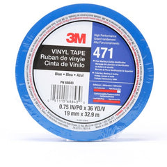 3M Vinyl Tape 471 Blue 3/4″ × 36 yd 5.2 mil Individually Wrapped Conveniently Packaged - A1 Tooling