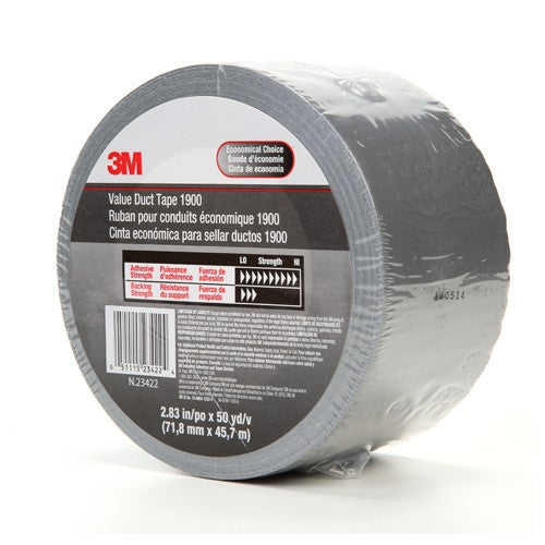 3M Value Duct Tape 1900 Silver 2.83″ × 50 yd 5.8 mil - A1 Tooling