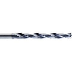 3.8 mm Dia. × 6 mm Shank × 36 mm Flute Length × 74 mm OAL, 5xD, 124°, TA, 2 Flute, Coolant Thru, Round Solid Carbide Drill - Exact Industrial Supply