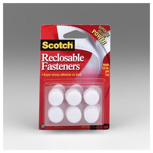 Scotch Indoor Fasteners RF7170X-ALT 3/4″ × 3/4″ (19 mm) 3/4″ dots white 24 each adhesive backing - A1 Tooling