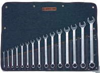 Wright Tool Fractional Combination Wrench Set -- 15 Pieces; 12PT Chrome Plated; Includes Sizes: 5/16; 3/8; 7/16; 1/2; 9/16; 5/8; 11/16; 3/4; 13/16; 7/8; 15/16; 1; 1-1/16; 1-1/8; 1-1/4"; Grip Feature - A1 Tooling