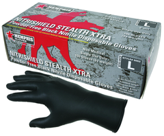 NitriSheild Stealth- 6 Mil Black Nitrile, PF Disposable Gloves - Size S - A1 Tooling