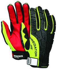 Predator Hi-Vis, Synthetic Palm, Tire Tread TPR Coating Gloves - Size Large - A1 Tooling