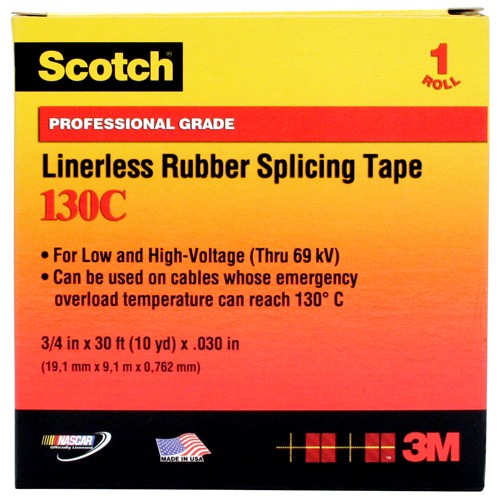 Scotch Linerless Rubber Splicing Tape 130C 1″ × 10 ft Black - A1 Tooling