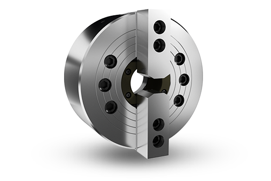 Auto Strong NT-200 Series 2-jaw through-hole power chuck (adapter excluded) - Part # NT-206 - Exact Industrial Supply