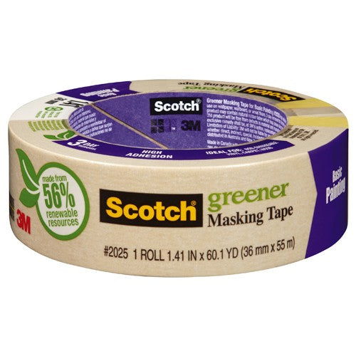 ‎Scotch Greener Masking Tape for Basic Painting 2025-36C 1.41″ × 60.1 yd (36 mm × 55 m) - A1 Tooling